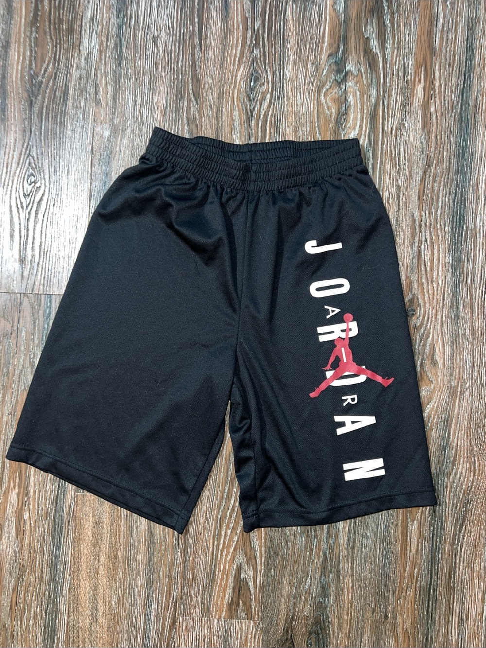 Jordan Black Shorts with Red Jumpman and White Lettering XL